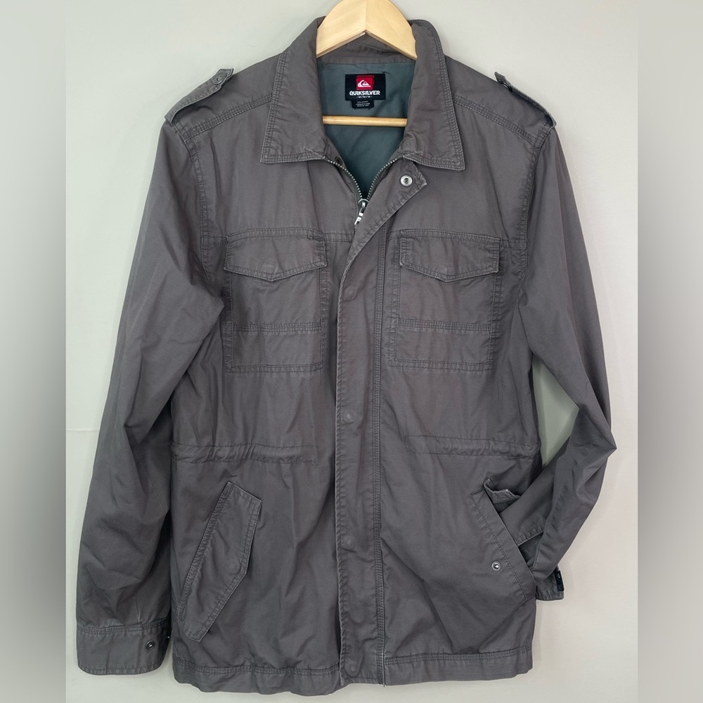 Quick Silver Size Medium Field Jacket Gray Full Z… - image 1